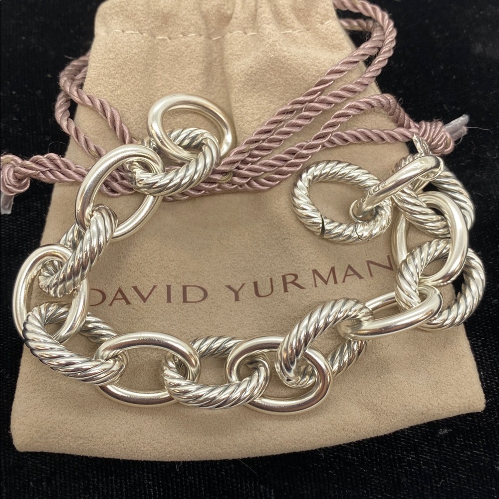 David Yurman Silver Chain Link Bracelet - length 9 inches